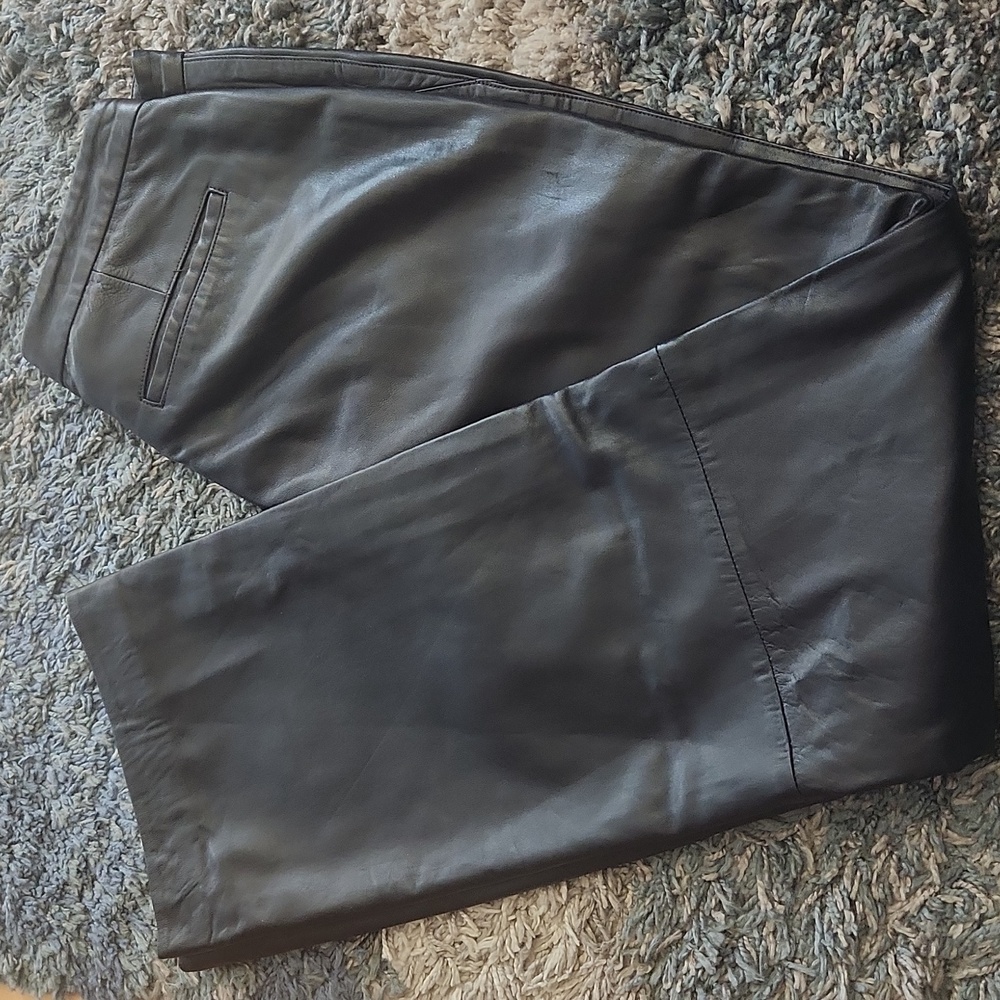 Banana Republic Women's Dark BLUE Leather Pants